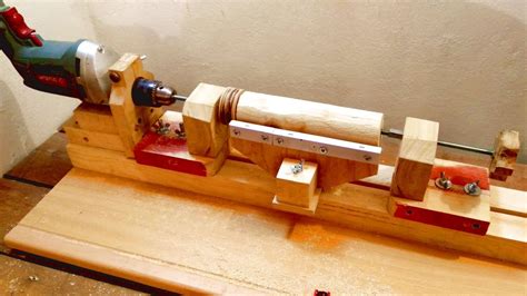 3 in 1 Homemade Lathe Machine. Part 1 - Drill Powered Wooden Lathe - YouTube