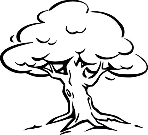 simple tree coloring page - Clip Art Library