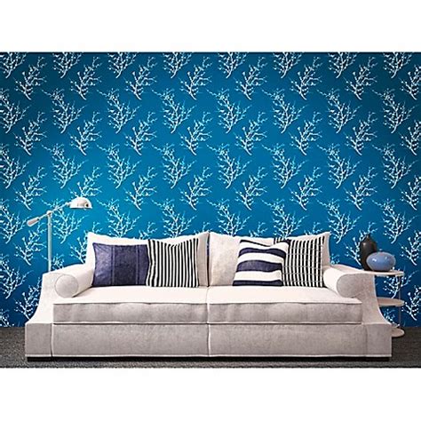 Tempaper® Removable Wallpaper in Edie Frosted Teal - Bed Bath & Beyond