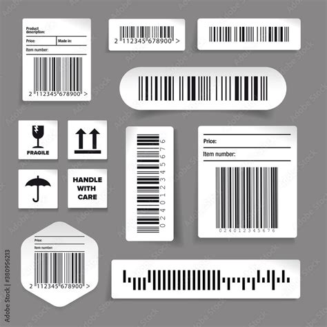 Barcode label vector set stickers Stock Vector | Adobe Stock