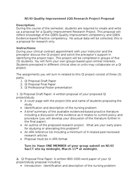 QI Project Instructions(1) | Evidence Based Medicine | Evidence Based Practice