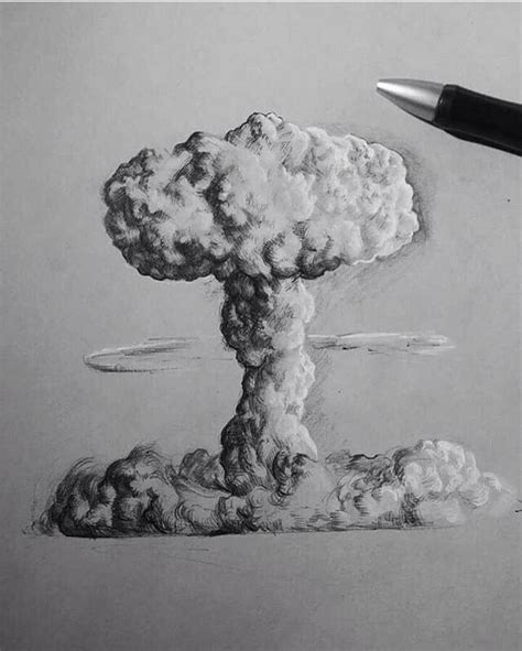 Mushroom cloud | Cloud drawing, Cloud art, Explosion drawing