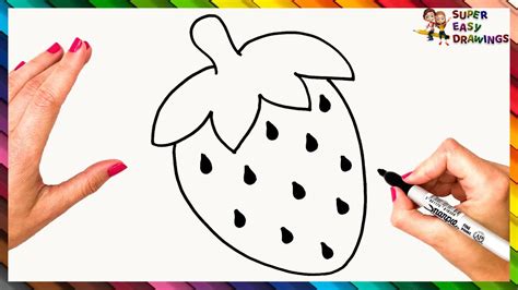 How To Draw A Strawberry Step By Step Strawberry Drawing Easy