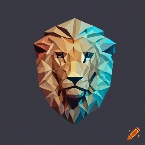 Low poly lion logo design on Craiyon