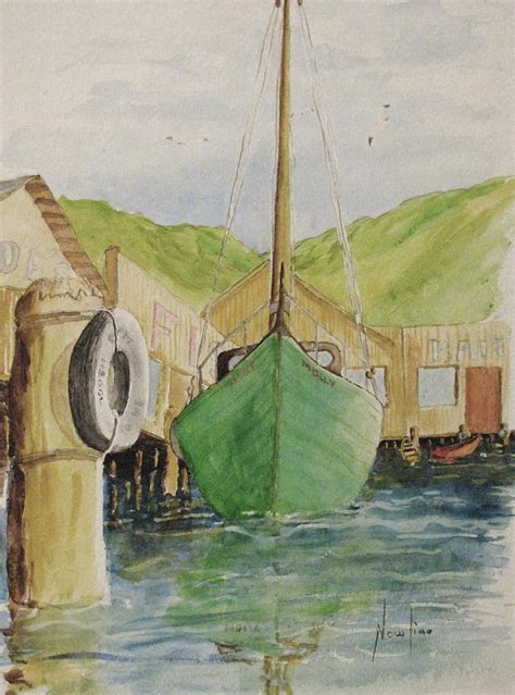 Green Boat Painting by BD Nowlin - Fine Art America