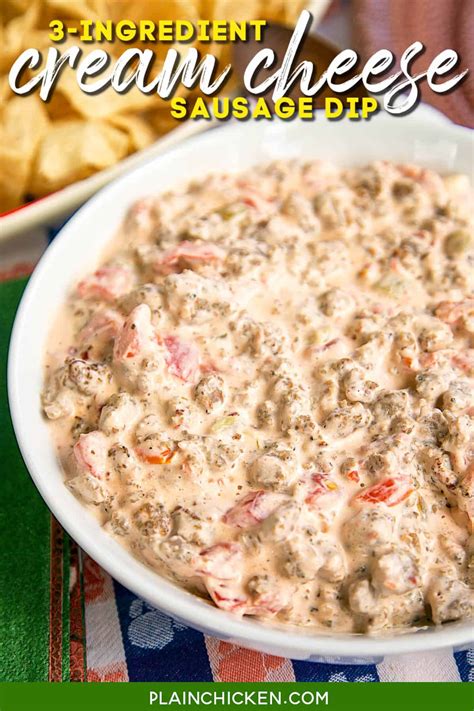 3-Ingredient Cream Cheese Sausage Dip {Football Friday} - Plain Chicken