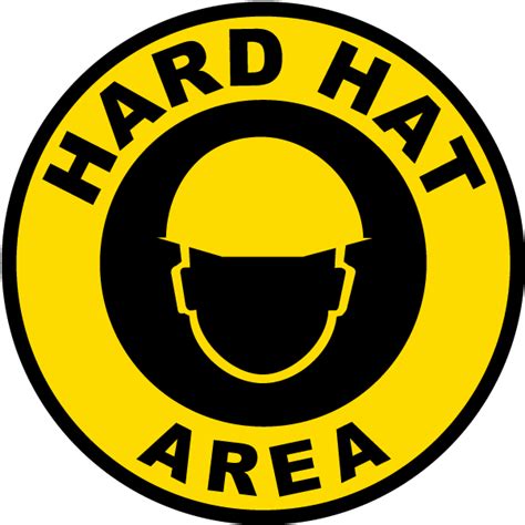 Hard Hat Area Floor Sign - Save 10% Instantly