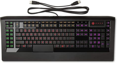 Amazon.com: OMEN by HP Wired USB Gaming Keyboard with SteelSeries (Black/Red): Computers ...