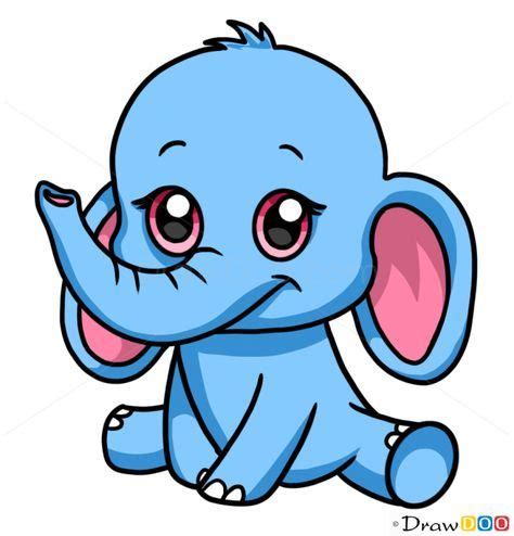 How to Draw Baby Elephant, Cute Anime Animals - How to Draw, Drawing ...