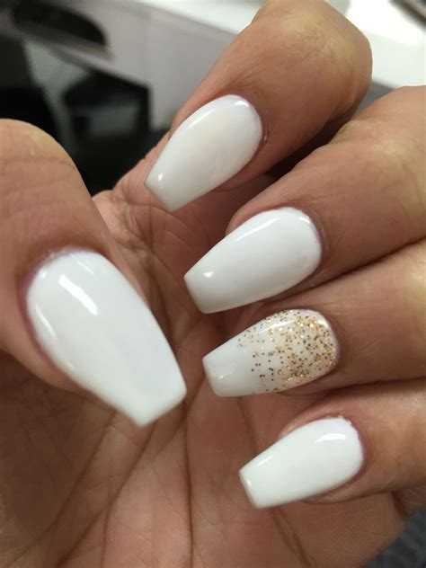 White and gold nails