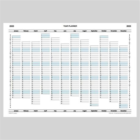 2023 Year Planner Calendar download for A4 or A3 print – Infozio