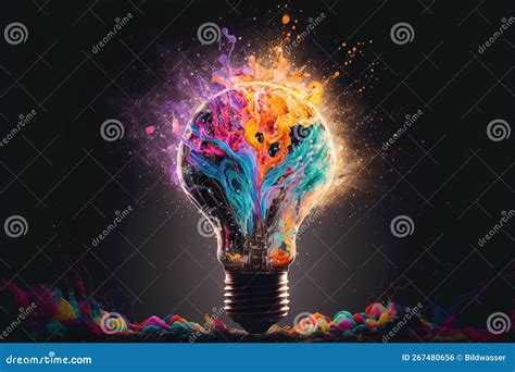 Lightbulb Colourful Explosion with Impactful and Inspiring Artistic ...