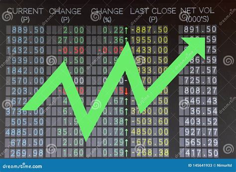 Trading Board Showing Rising Stocks With Arrow | CartoonDealer.com ...