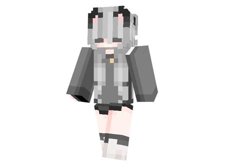 Gray Cat - Girl Skin for Minecraft [64x64] | MinecraftGames.co.uk