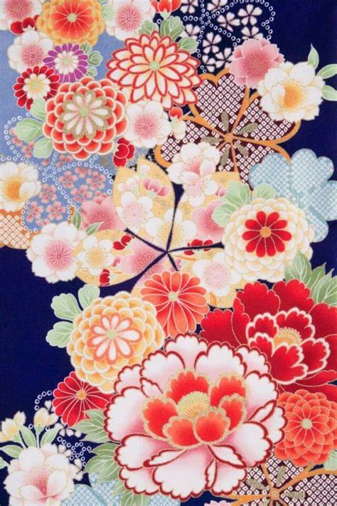 Kimono fabric | Japanese art, Japanese flowers, Pattern art