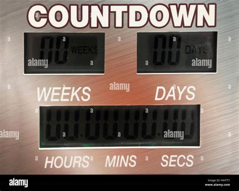 Digital countdown timer with big numbers inside Stock Photo - Alamy