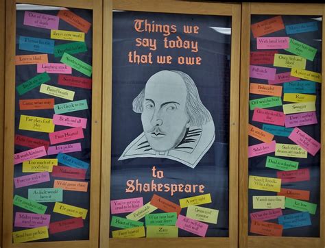 Things We Say Today That We Owe to Shakespeare Bulletin Board | School ...