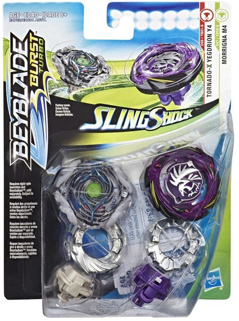 Beyblade Burst Turbo Slingshock Morrigna M4 Tornado-X Yegdrion Y4 Dual ...