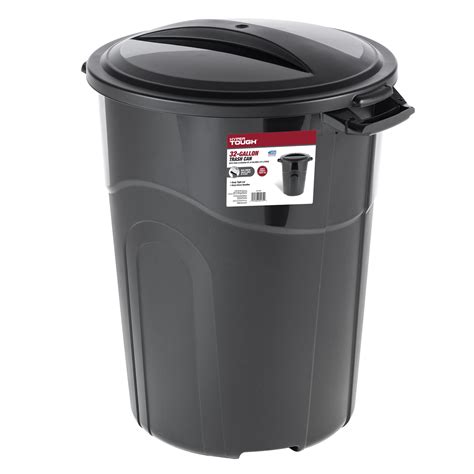 Hyper Tough 32 Gallon Heavy Duty Plastic Garbage Can, Included Lid ...