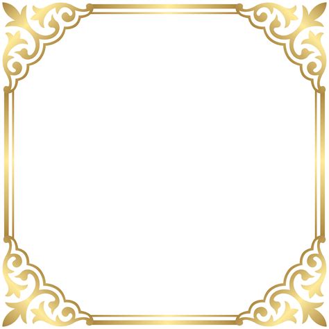 Gold Border Frame PNG Clip Art Image | Gallery Yopriceville - High-Quality Free Images and ...