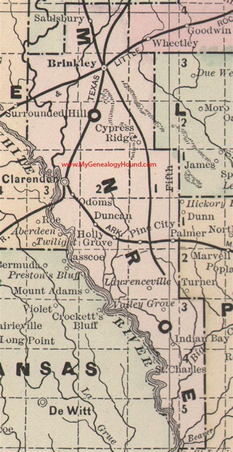 Monroe County, Arkansas 1889 Map | Monroe county, Map, Arkansas