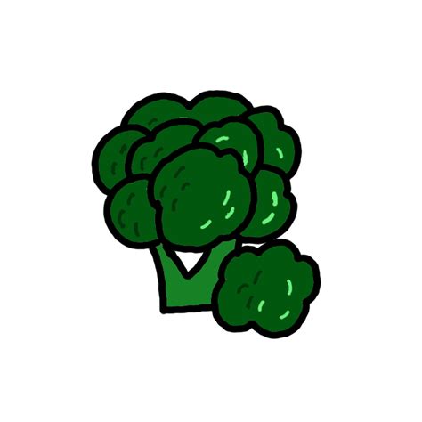 How to Draw Broccoli - Step by Step Easy Drawing Guides - Drawing Howtos