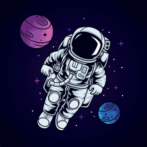 Astronaut floating in space 6520167 Vector Art at Vecteezy