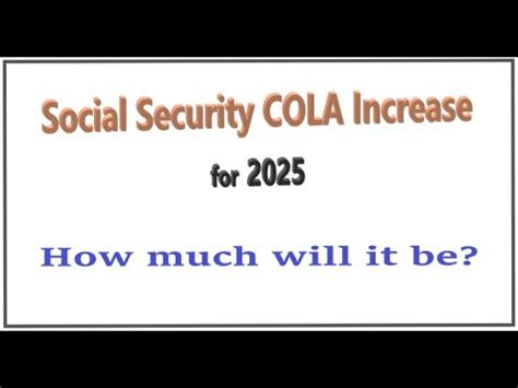 2025 Estimated COLA - Social Security Increase! How much will it be ...