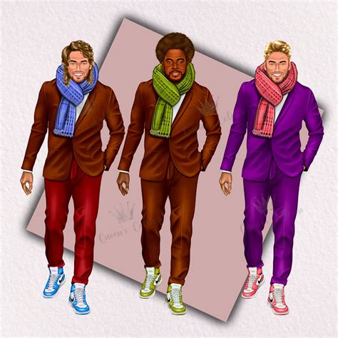 Men Fashion Clipart Male Clipart Black Men Clipart Fashion - Etsy