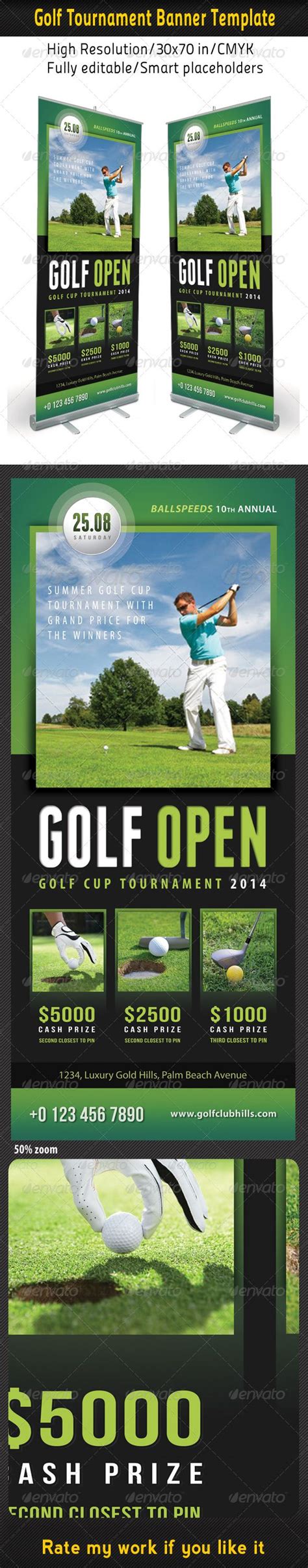 Golf Event Banner Template 02 | Banner template, Event banner, Golf event