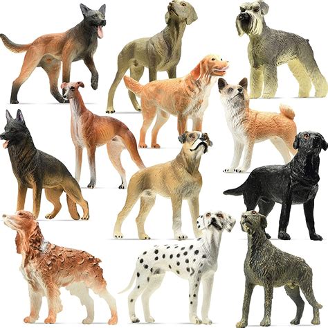 Friendly Dog Figurines for Kids and Toddlers - Set of 12 Realistic Pet ...