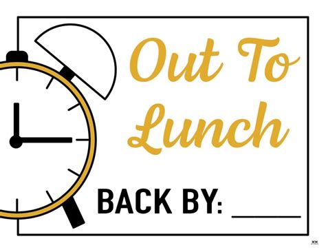 Out To Lunch Signs - 15 FREE Signs | Printabulls