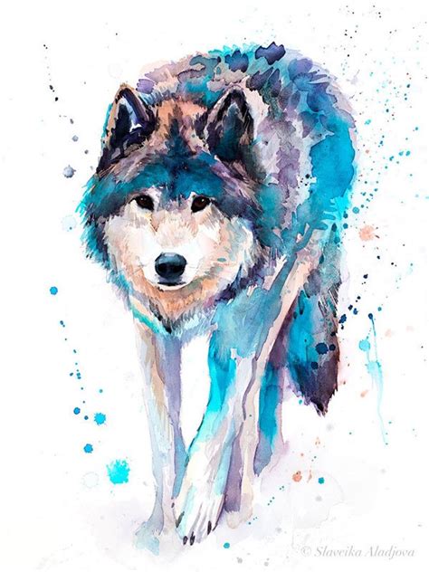 Cross Paintings, Animal Paintings, Animal Drawings, Indian Paintings, Watercolor Wolf ...