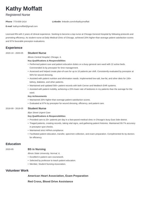 New Grad Nurse Resume Template Free