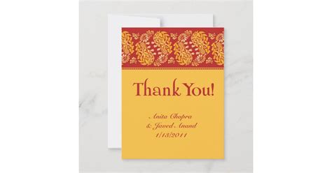 Thank you Card Indian Wedding | Zazzle