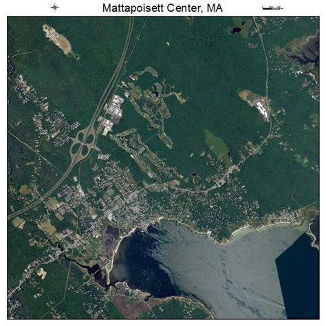 Aerial Photography Map of Mattapoisett Center, MA Massachusetts