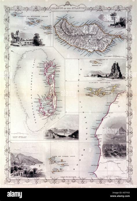 Map of the islands in the Atlantic Ocean -- Azores or Western Isles Stock Photo: 155068875 - Alamy