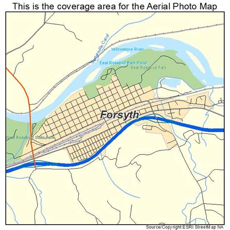 Aerial Photography Map of Forsyth, MT Montana