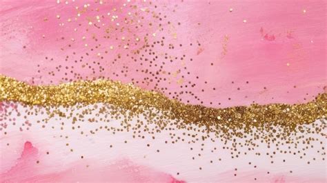 Premium Photo | Gold glitter on a pink background