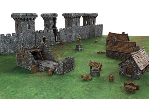 Gamemat.eu 28mm Medieval Castle Set Terrain Set for Warhammer, Age of – Marionville Models