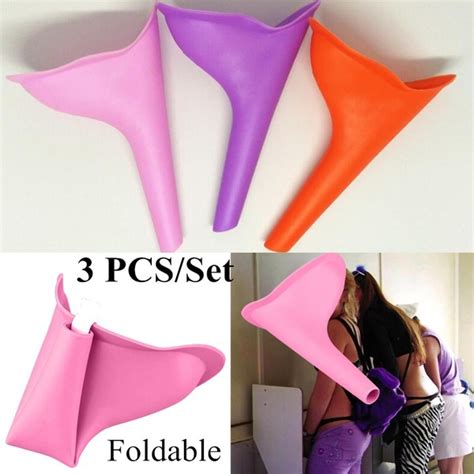 Set of Soft Silicone Urinals for Ladies Girls Urinals Travel Outdoor Camping Standing Pee Girl ...