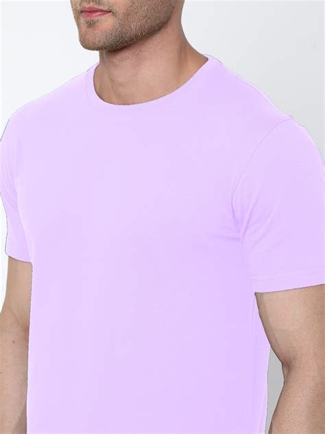 Half Sleeve Hosiery Lavender Men's Round Neck T Shirt, Size: XS-XXL, | ID: 23623654912