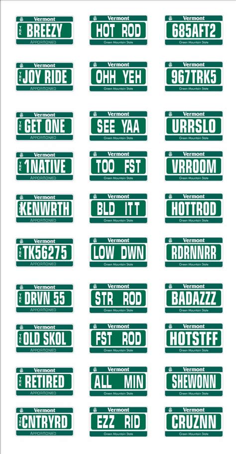 Vermont License Plate Assortment for 1:24 1:25 scale models – STSDecals