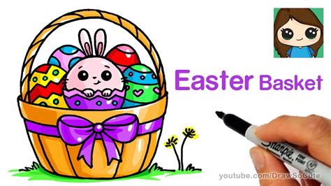 How to Draw a Easter Basket Easy - YouTube