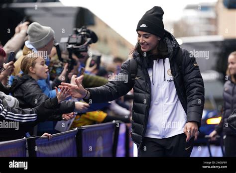 Chelsea goalkeeper Zecira Musovic arriving before the Barclays Women's ...