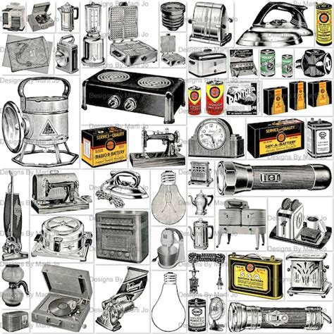 Vintage Common Household Items Clipart 50 Printable Vintage - Etsy