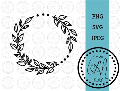 Floral Circle Frame SVG Circle Monogram Sign Greenery Sign | Etsy