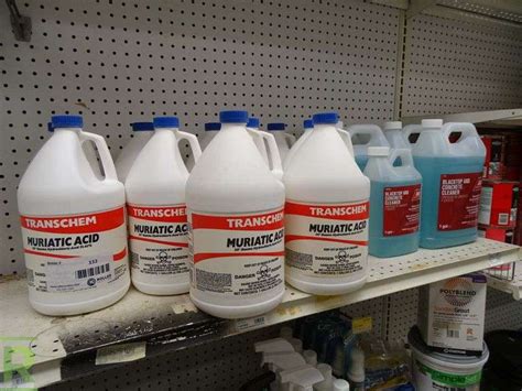 Shelf of Muriatic Acid Concrete Cleaner - Roller Auctions