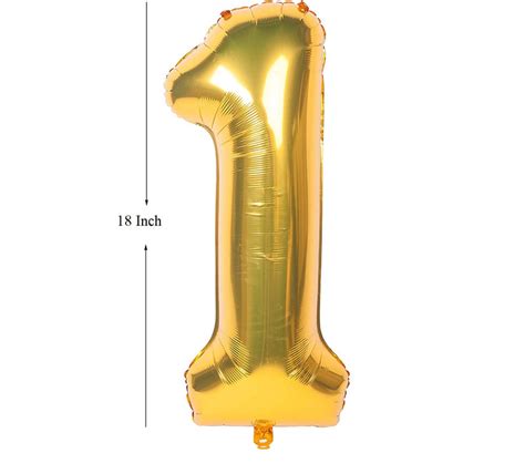 Gold Digit Foil Birthday Party Balloon Number 1 – Theme My Party