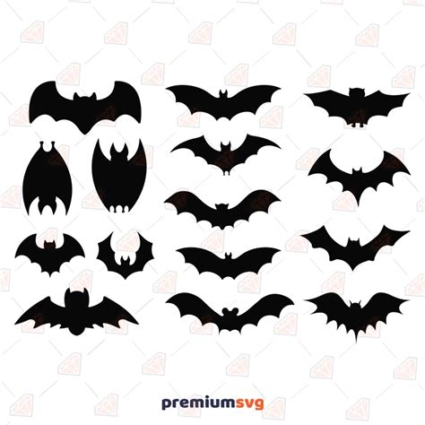 Bat Silhouettes SVG Bundle, Halloween Bat PNG | PremiumSVG